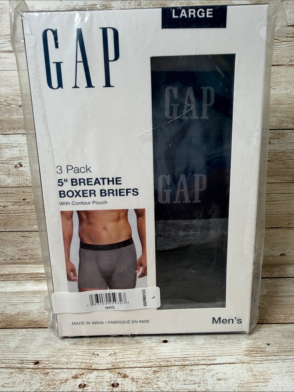 GAP Men 3-Pack Boxer Briefs in Gray and Black NEW L